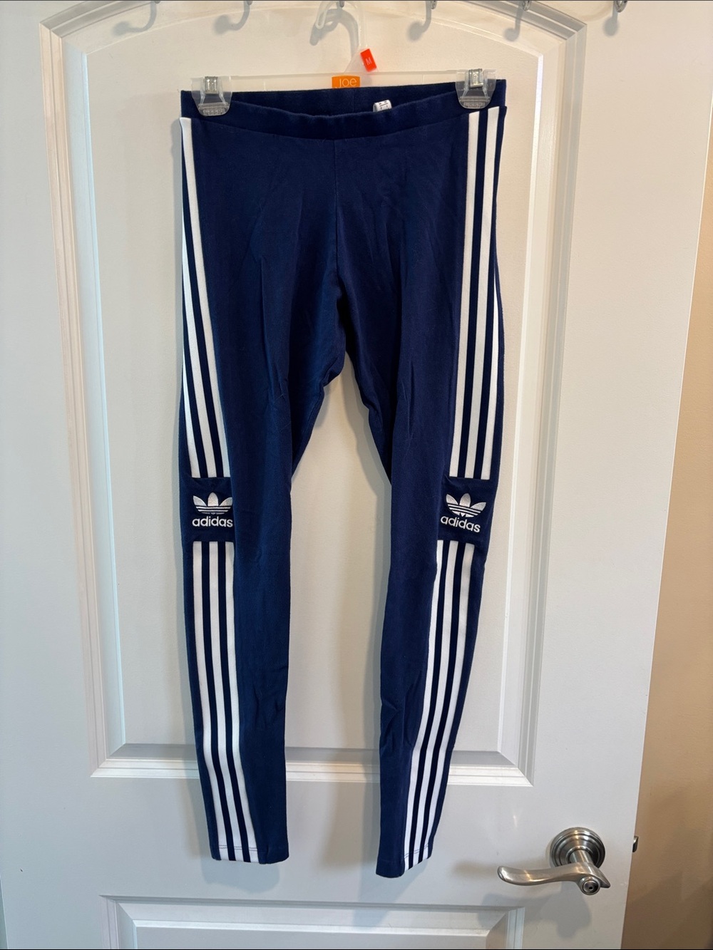 adidas Navy Blue Girls' Three-Stripe Leggings